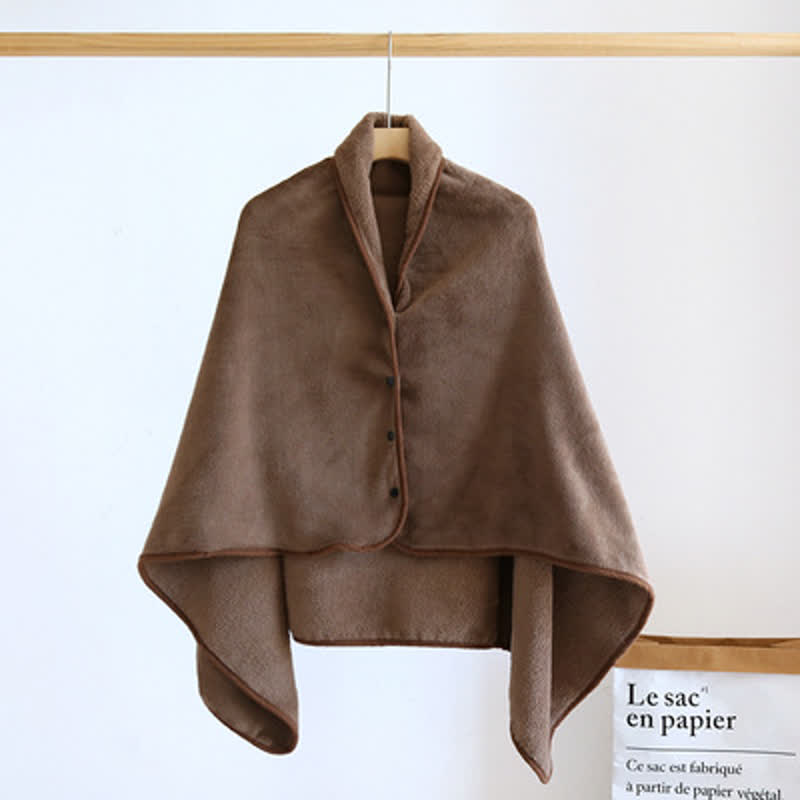 Solid Color Soft Flannel Shawl Blanket - Brown - 31" x 51" - image 11