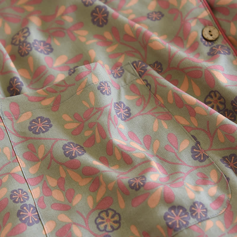Floral Print Cotton Silk Loungewear Set - image 7