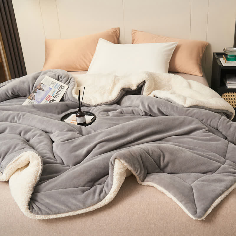 Solid Color Double Velvet Throw Blanket