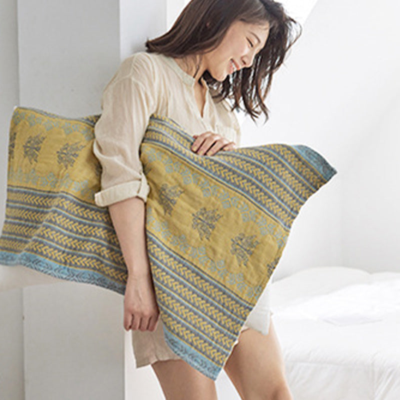 Ownkoti Yellow Bed Cotton Decorative Pillow Towel (2PCS) - image 5
