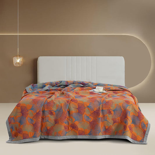 Ownkoti Ginkgo Leaf Three Layers Cotton Gauze Quilt - image 1