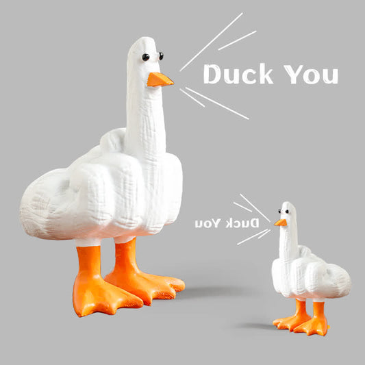 Resin Funny Middle Finger Duck Statues - image 0