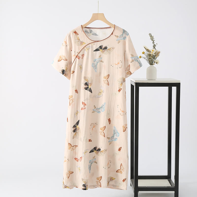 Bamboo Fiber Rural Butterfly Summer Nightgown - XL - image 0