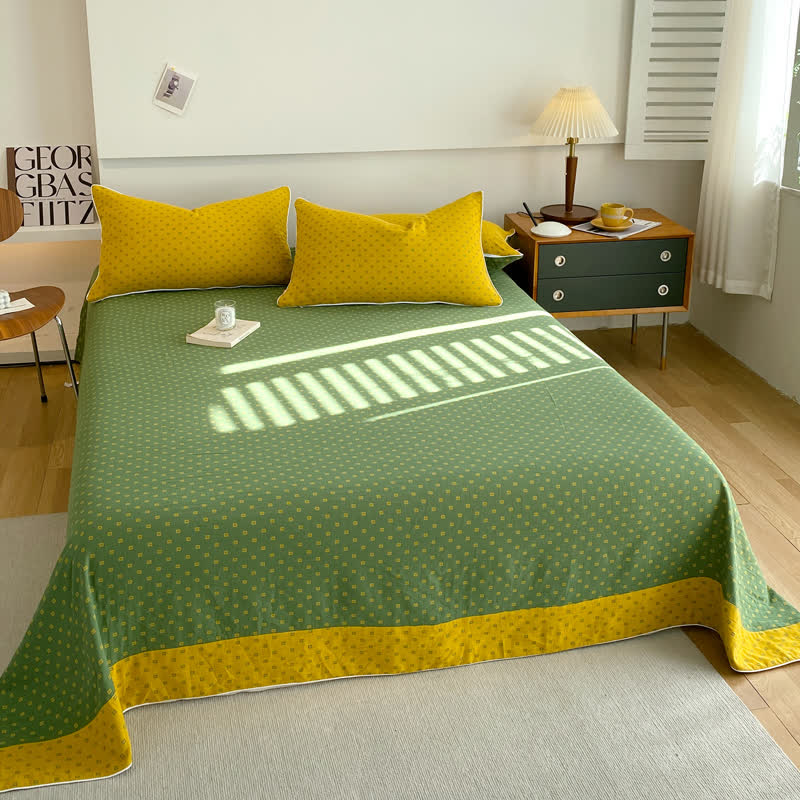 Square Print Cotton Gauze Lightweight Coverlet