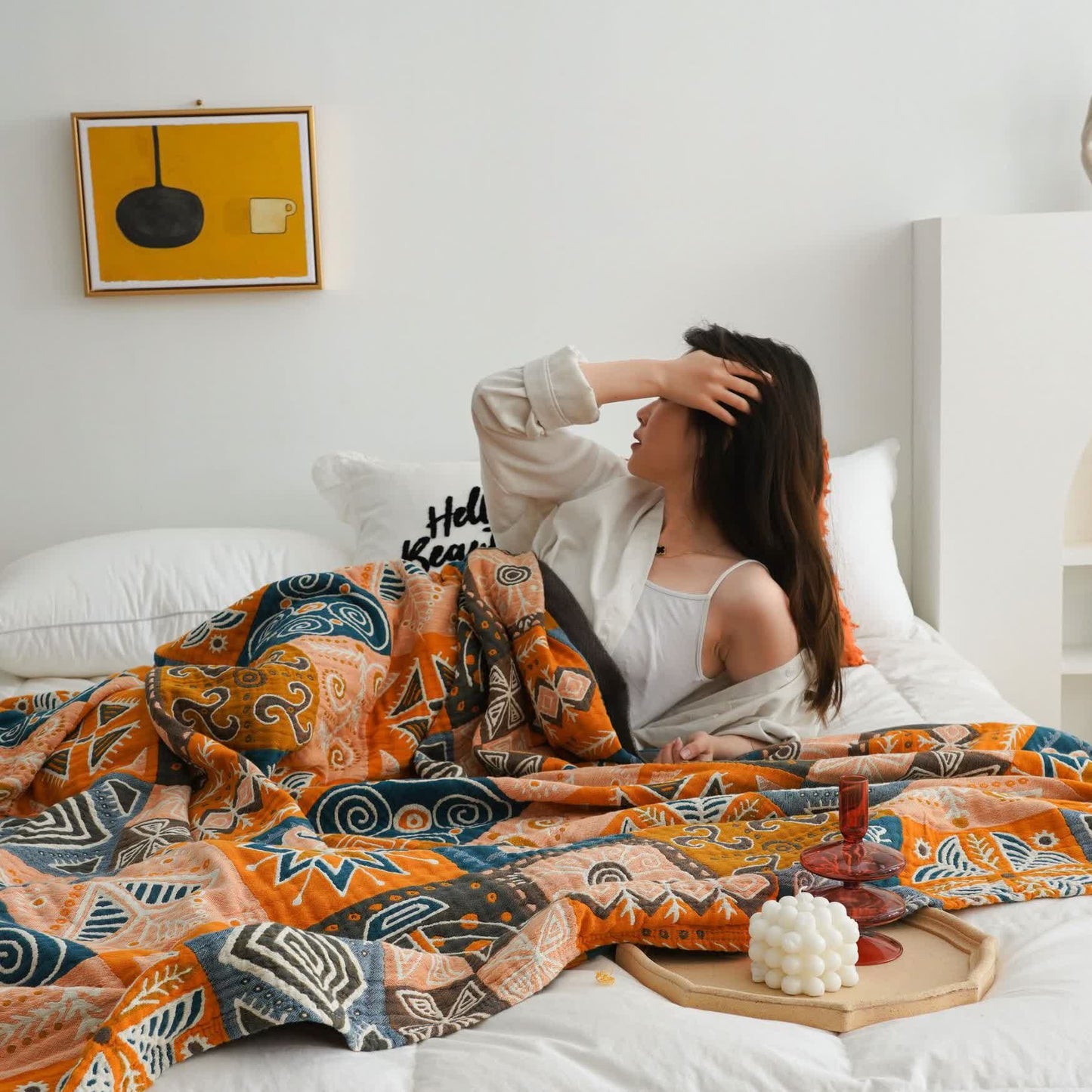Bohemian Patchwork Reversible Cotton Quilt
