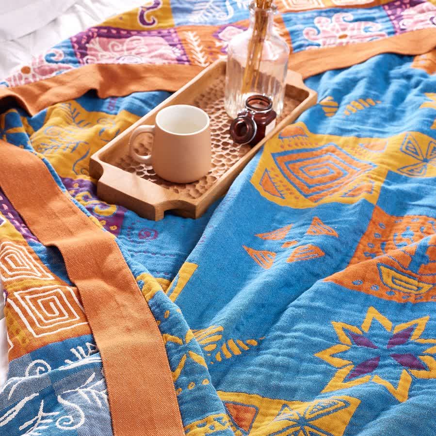 Bohemian Patchwork Reversible Cotton Quilt