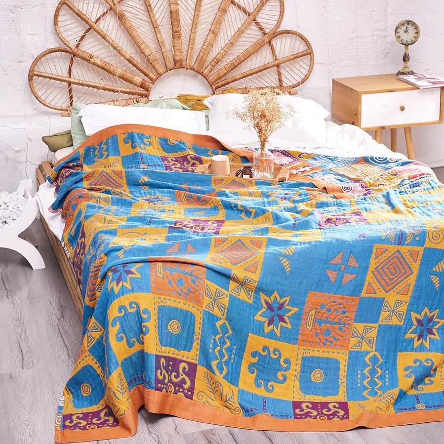 Bohemian Patchwork Reversible Cotton Quilt