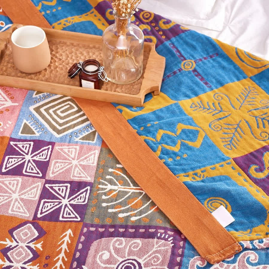 Bohemian Patchwork Reversible Cotton Quilt