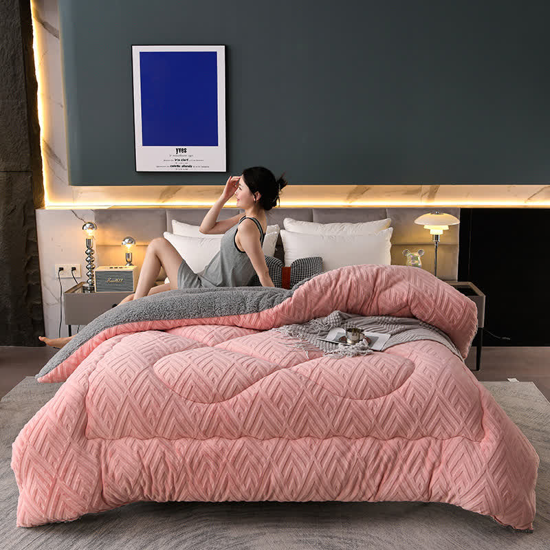 Thick Sherpa Winter Blanket with Quilt Core - image 36