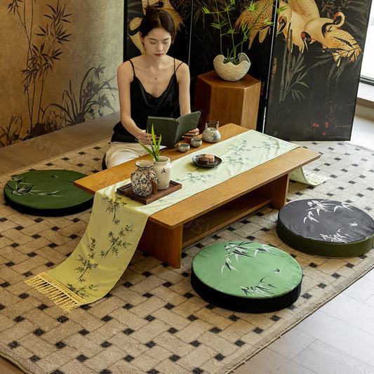 Round Shape Pastoral Bamboo Floor Cushion - image 1