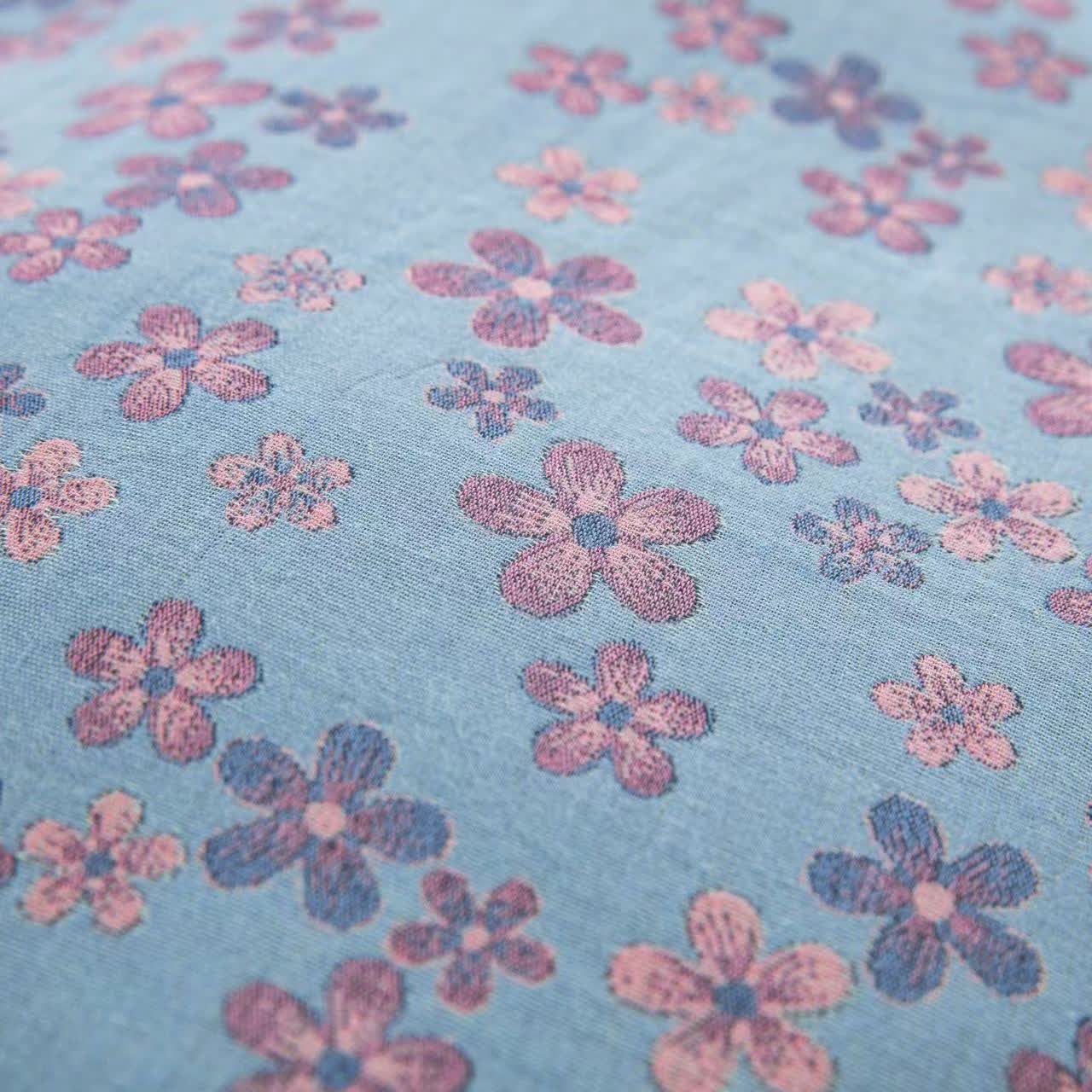 Floral Button Cotton Gauze Bedding Set (4PCS)