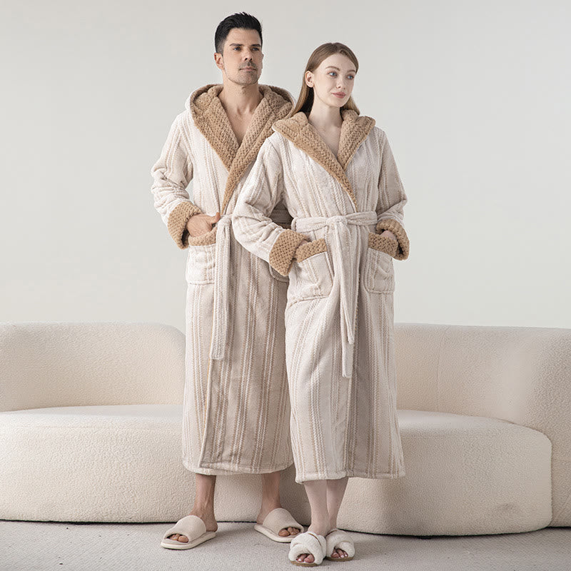 Fleece Hooded Winter Long Bathrobe - image 2