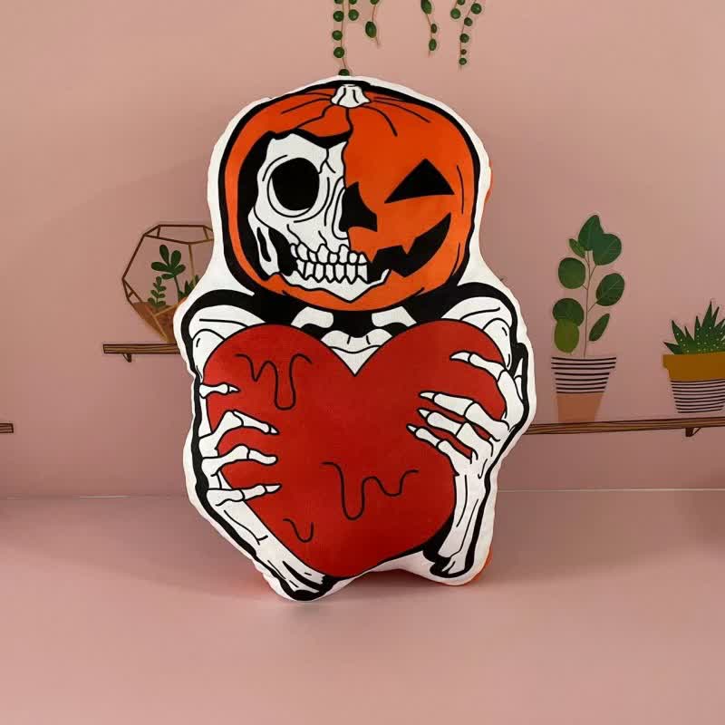 Halloween Pumpkin Monster Lumbar Pillow