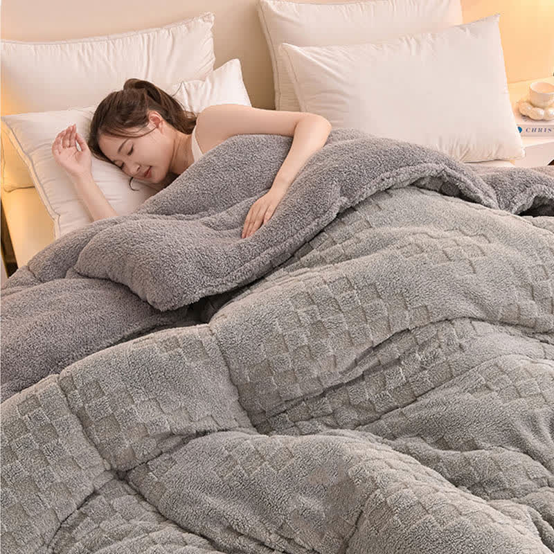 Winter Sherpa Warm Blanket with Quilt Core - image 0