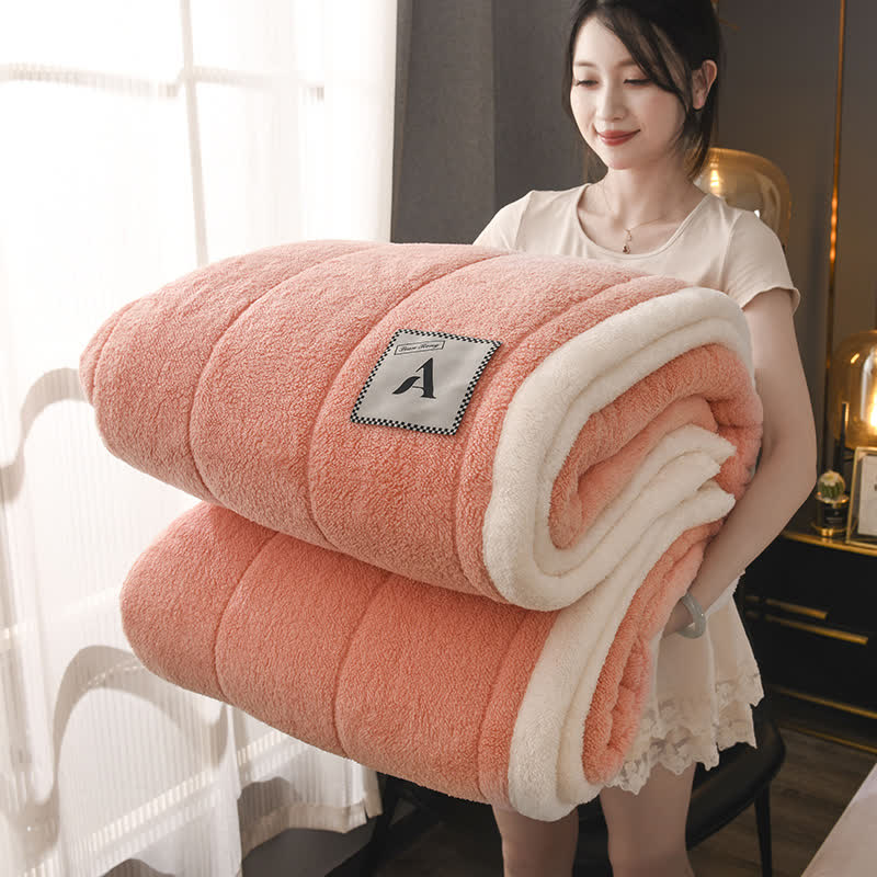 Double-sided Fleece Simple Throw Blanket - image 4