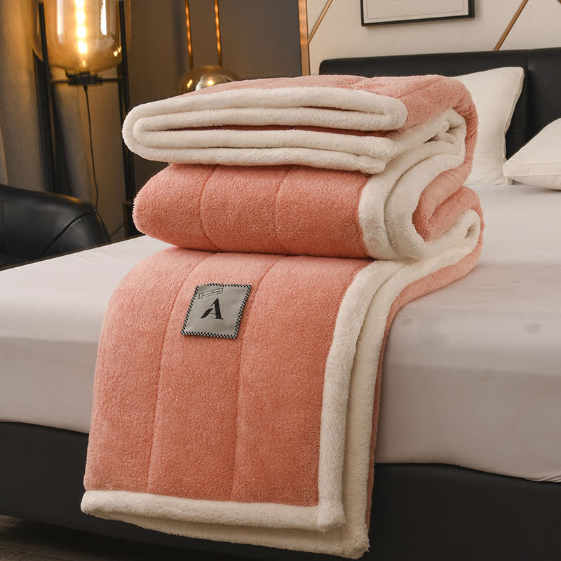 Double-sided Fleece Simple Throw Blanket - image 5