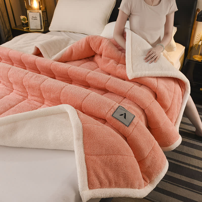 Double-sided Fleece Simple Throw Blanket - image 3