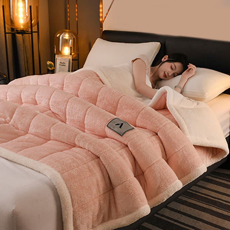Double-sided Fleece Simple Throw Blanket - image 6