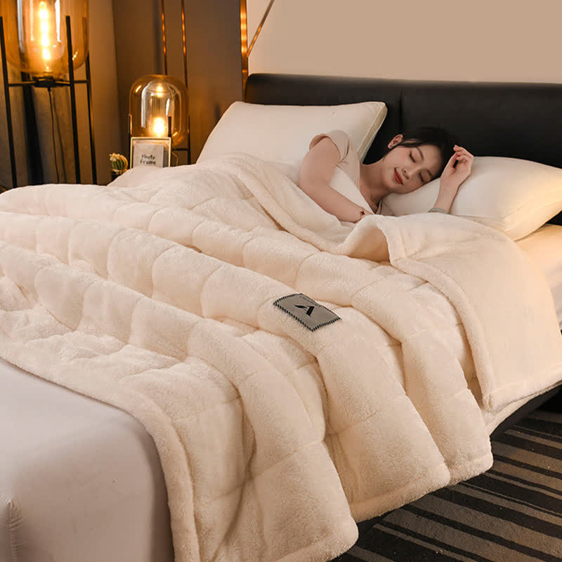 Double-sided Fleece Simple Throw Blanket - image 8