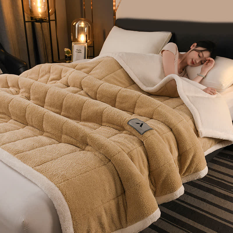 Double-sided Fleece Simple Throw Blanket - image 12