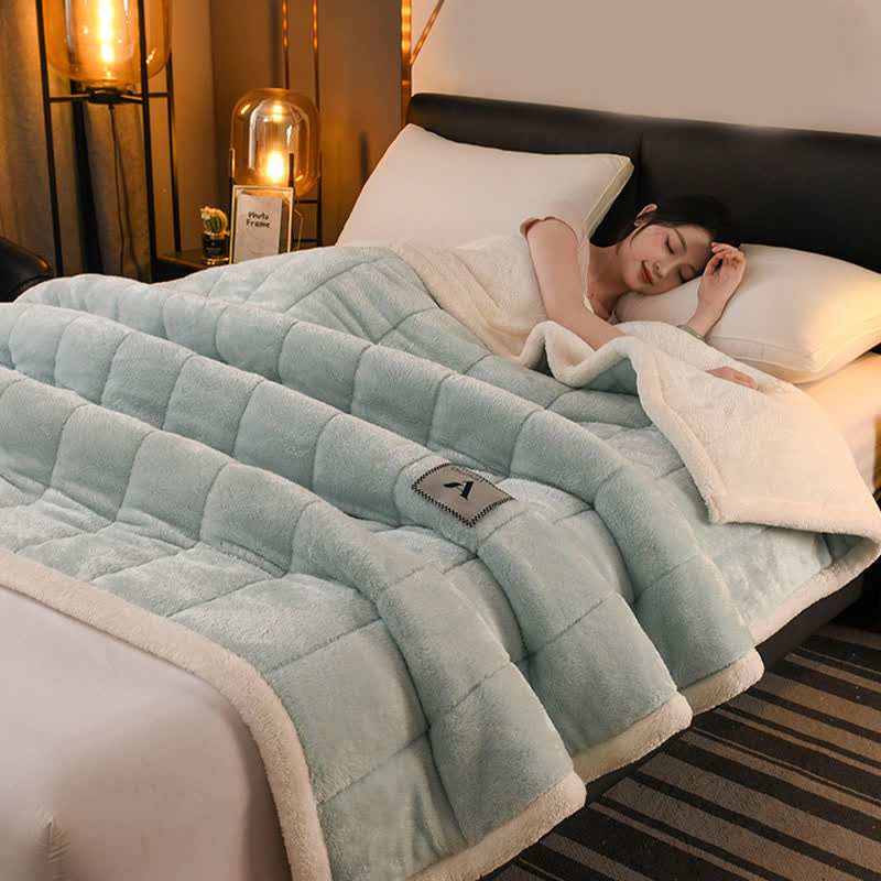 Double-sided Fleece Simple Throw Blanket - image 17