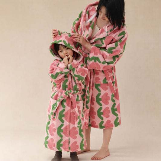 Pure Cotton Rural Tulip Hooded Bathrobe