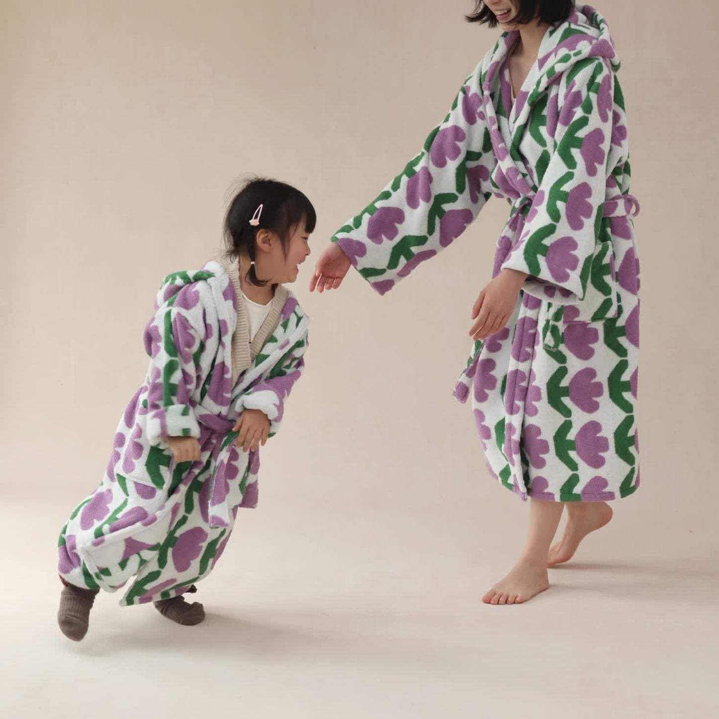 Pure Cotton Rural Tulip Hooded Bathrobe