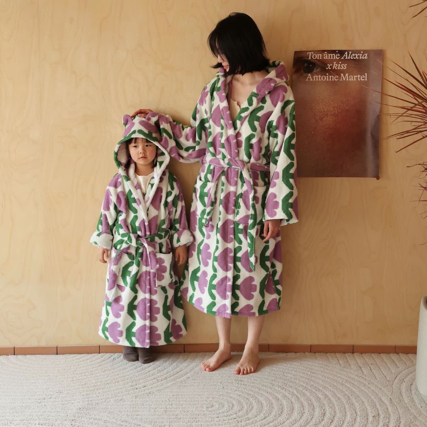 Pure Cotton Rural Tulip Hooded Bathrobe