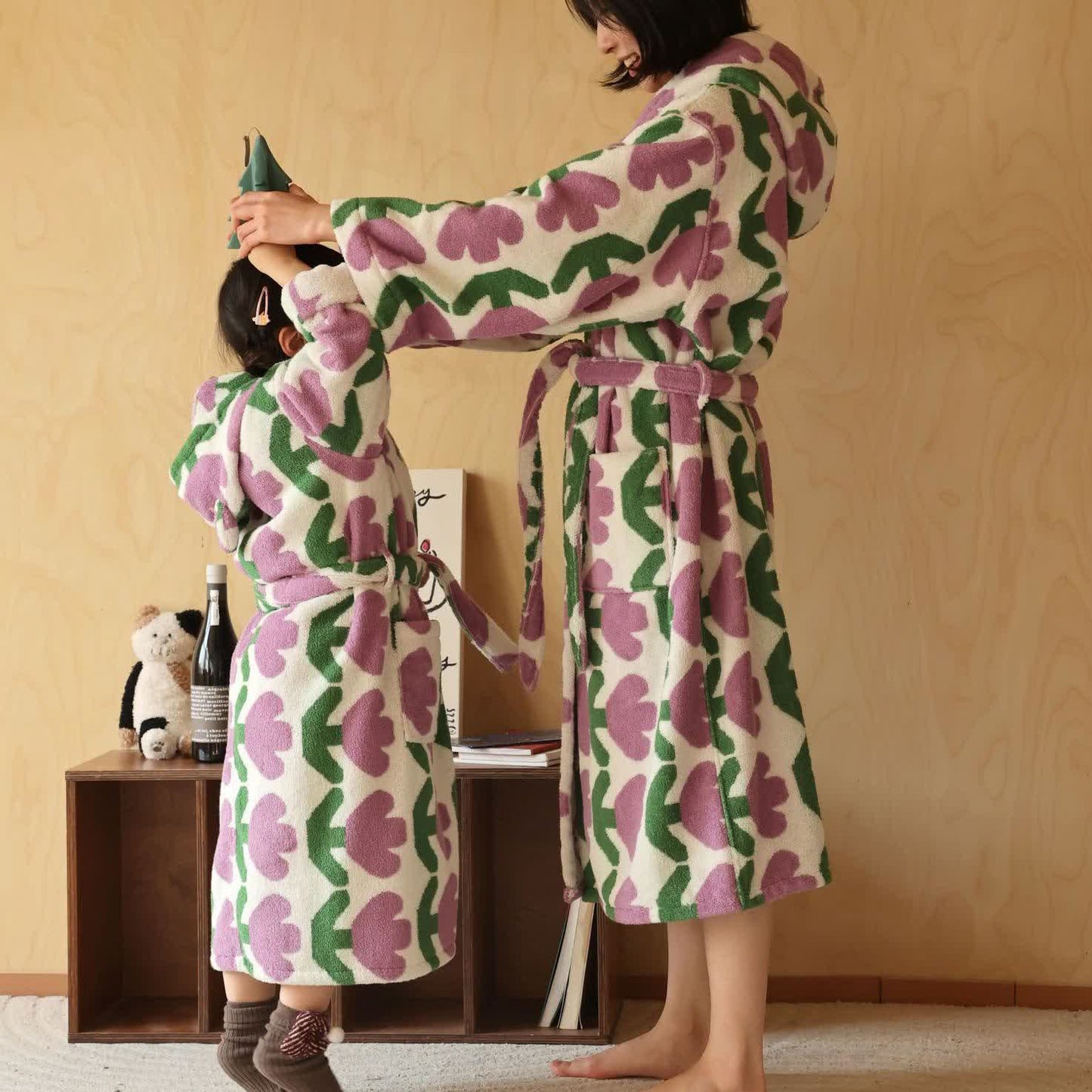 Pure Cotton Rural Tulip Hooded Bathrobe
