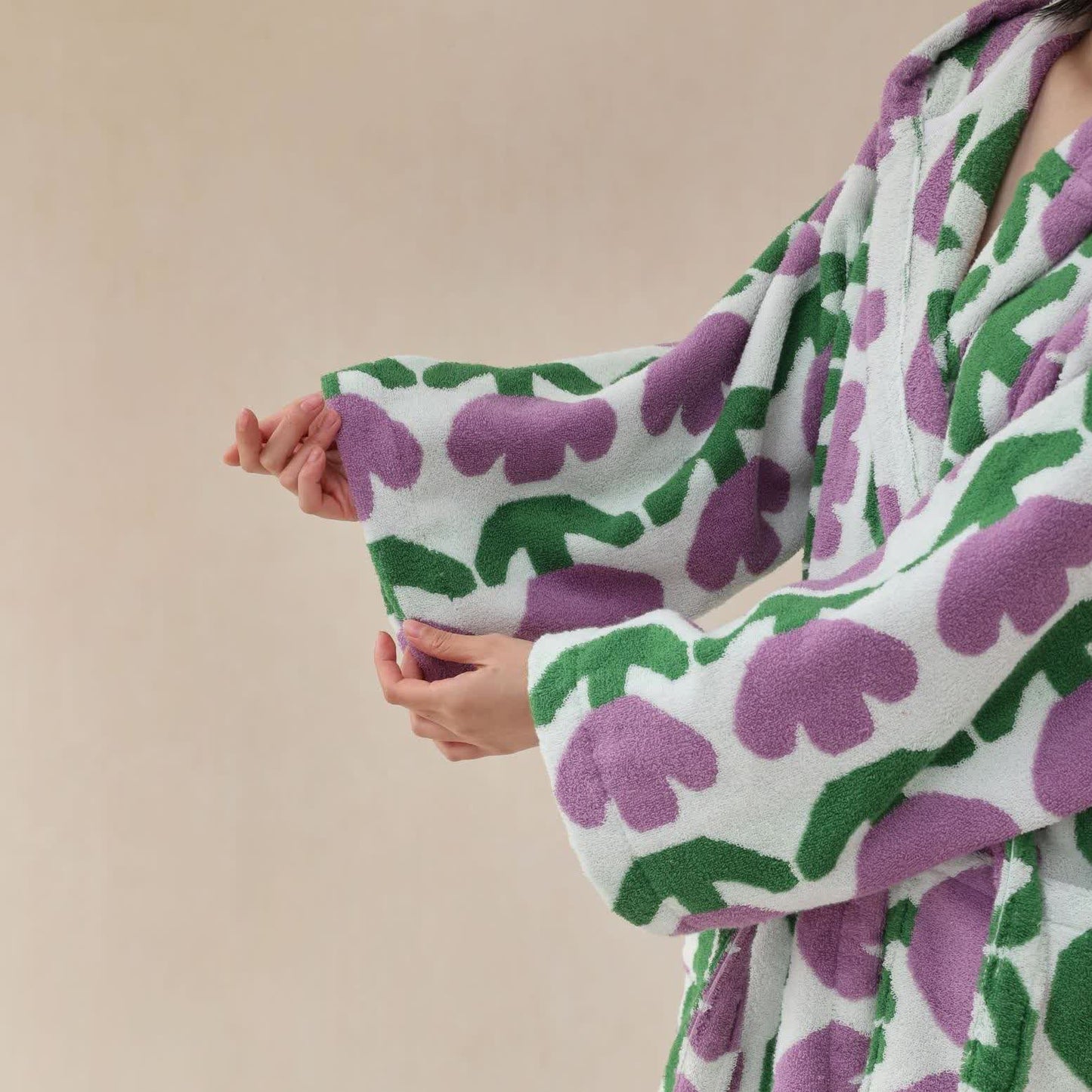 Pure Cotton Rural Tulip Hooded Bathrobe