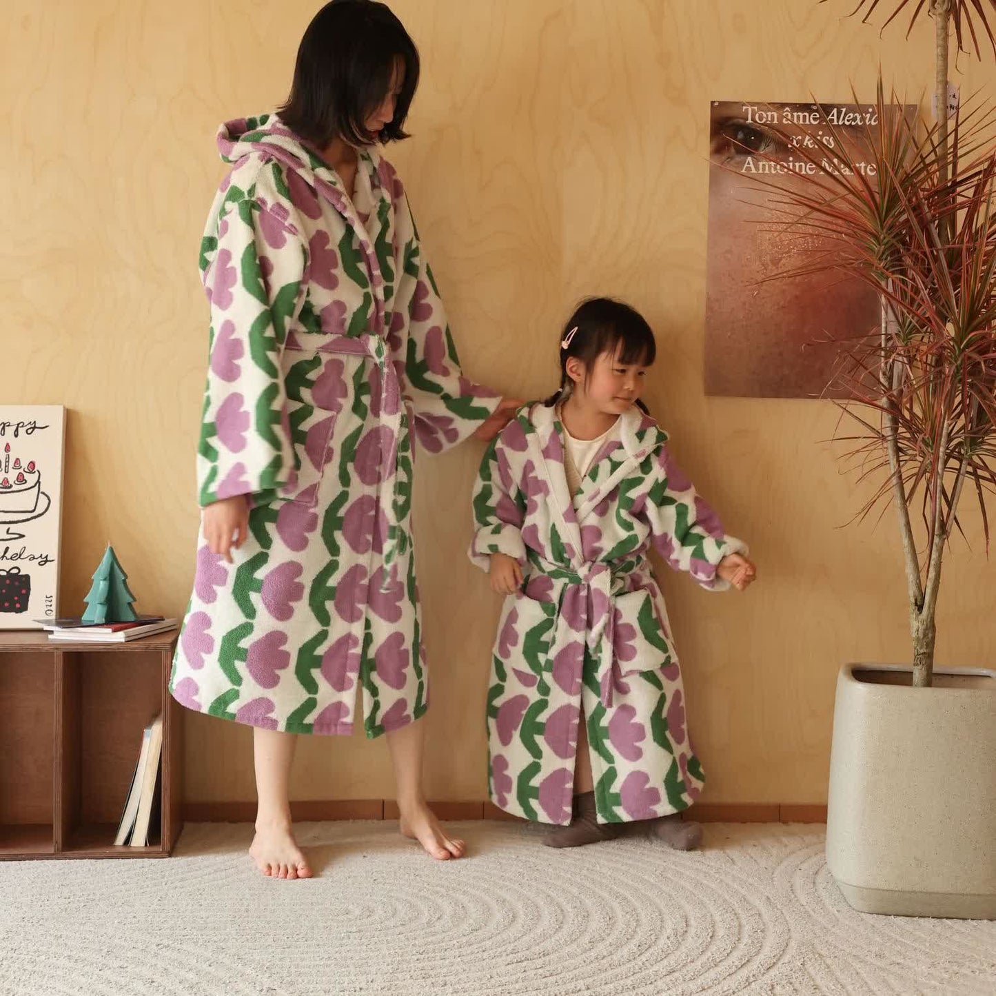 Pure Cotton Rural Tulip Hooded Bathrobe