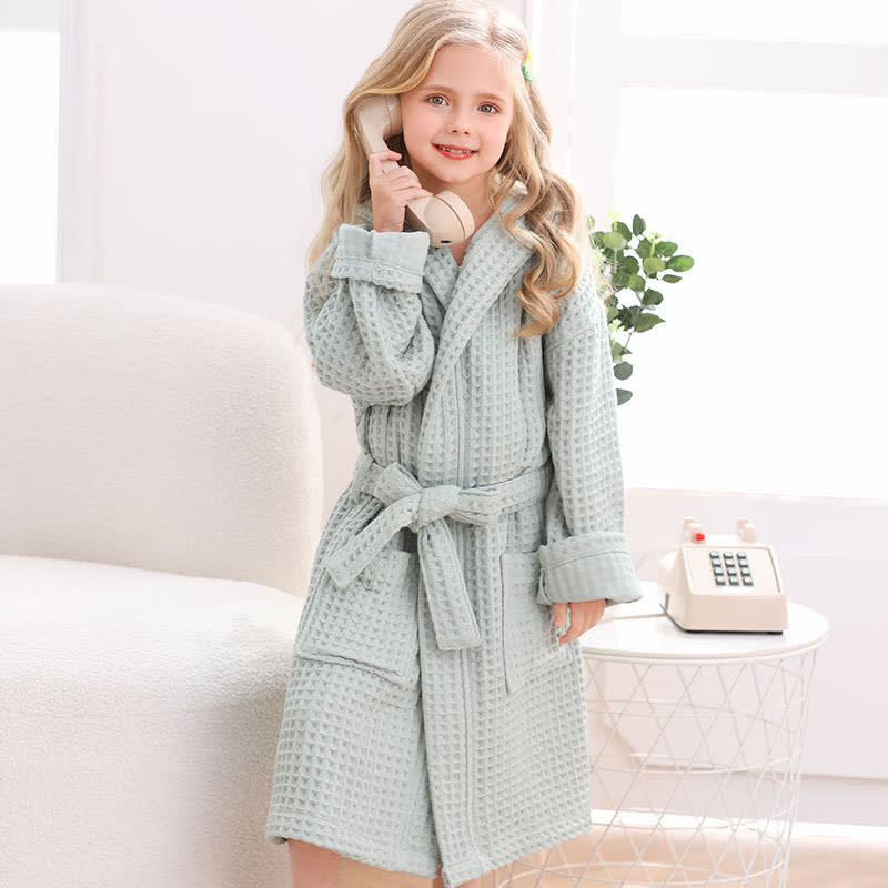 Pure Cotton Waffle Textured Breathable Bathrobe