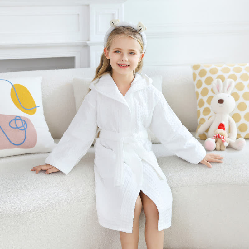 Pure Cotton Waffle Textured Breathable Bathrobe