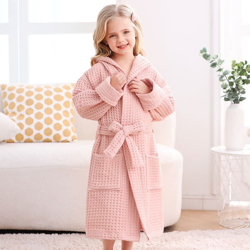 Pure Cotton Waffle Textured Breathable Bathrobe
