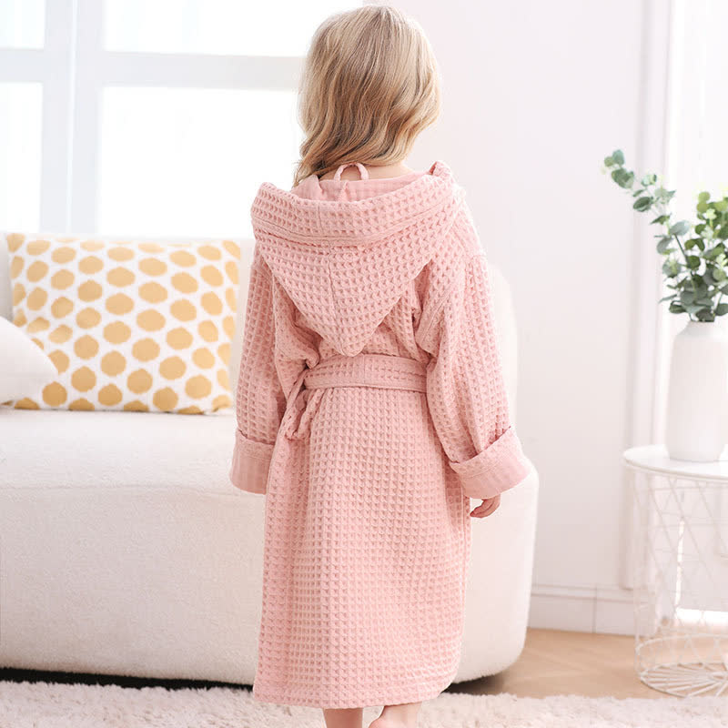Pure Cotton Waffle Textured Breathable Bathrobe