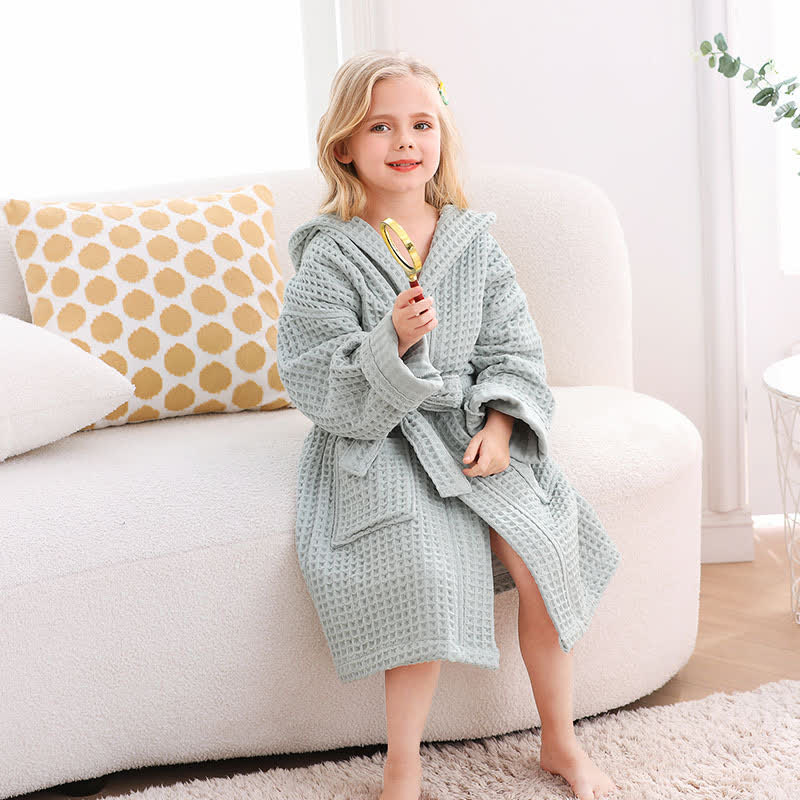 Pure Cotton Waffle Textured Breathable Bathrobe