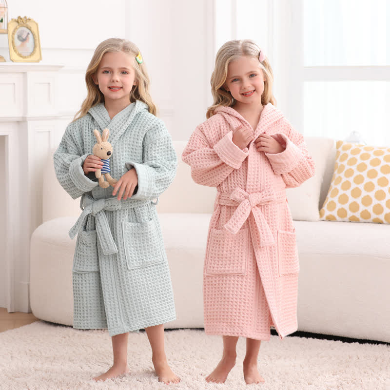 Pure Cotton Waffle Textured Breathable Bathrobe