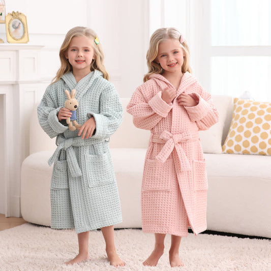 Pure Cotton Waffle Textured Breathable Bathrobe