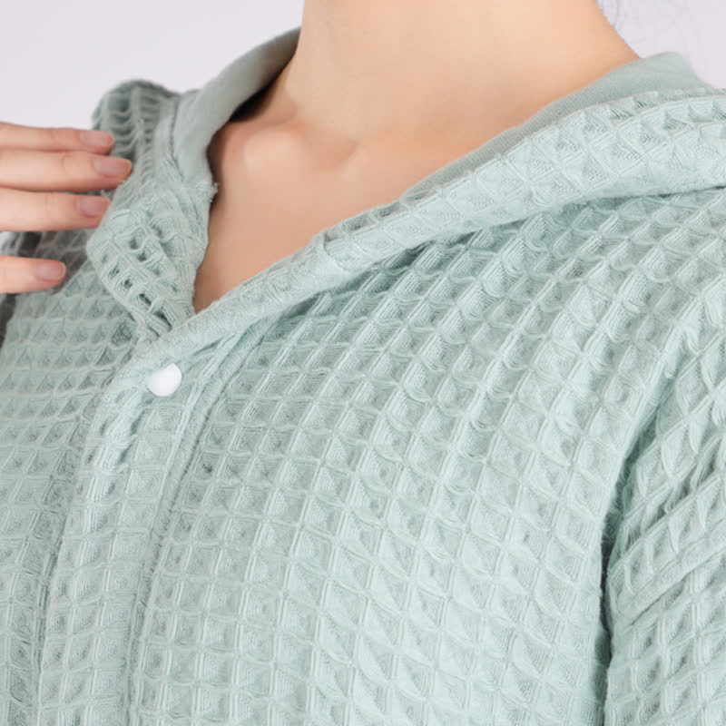 Pure Cotton Waffle Textured Breathable Bathrobe
