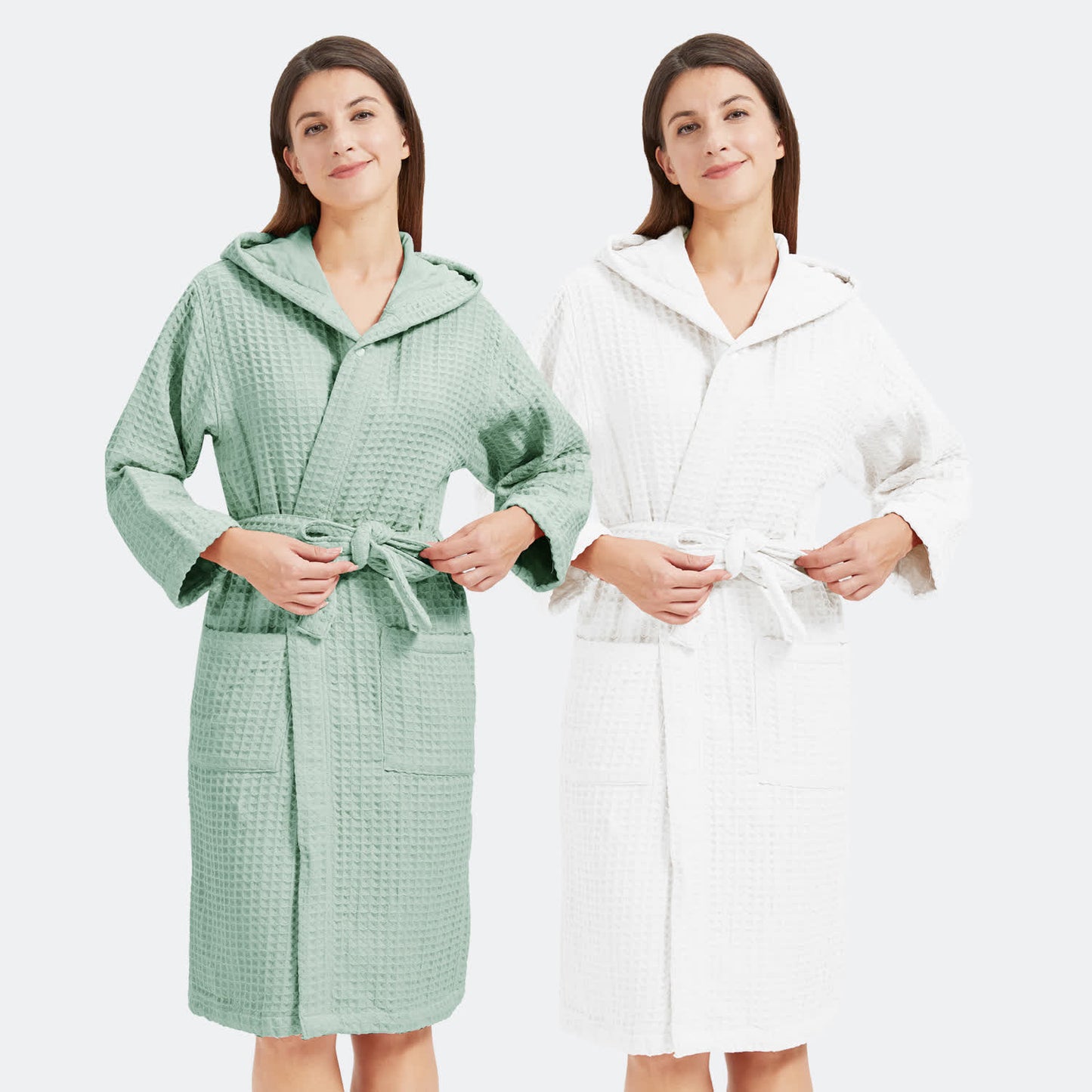 Pure Cotton Waffle Textured Breathable Bathrobe