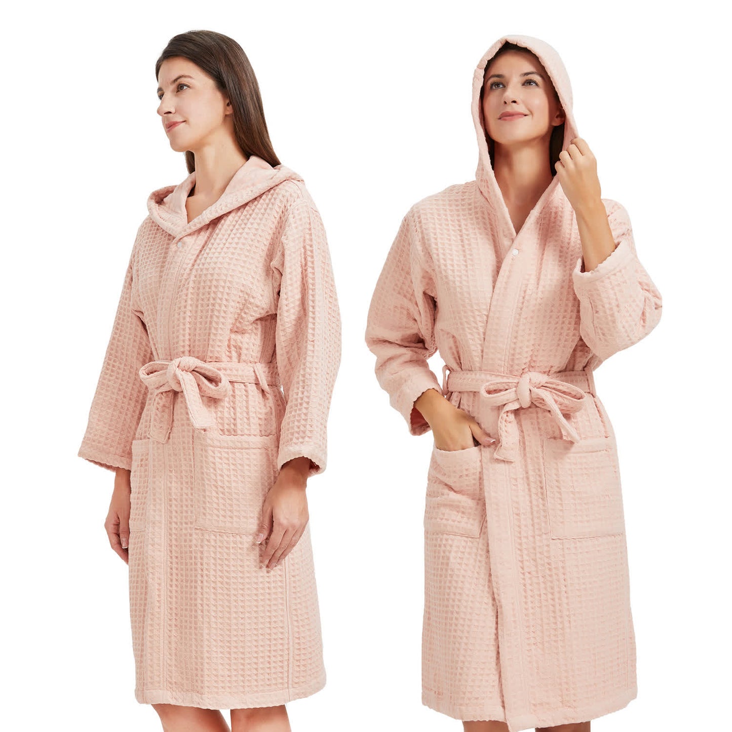 Pure Cotton Waffle Textured Breathable Bathrobe