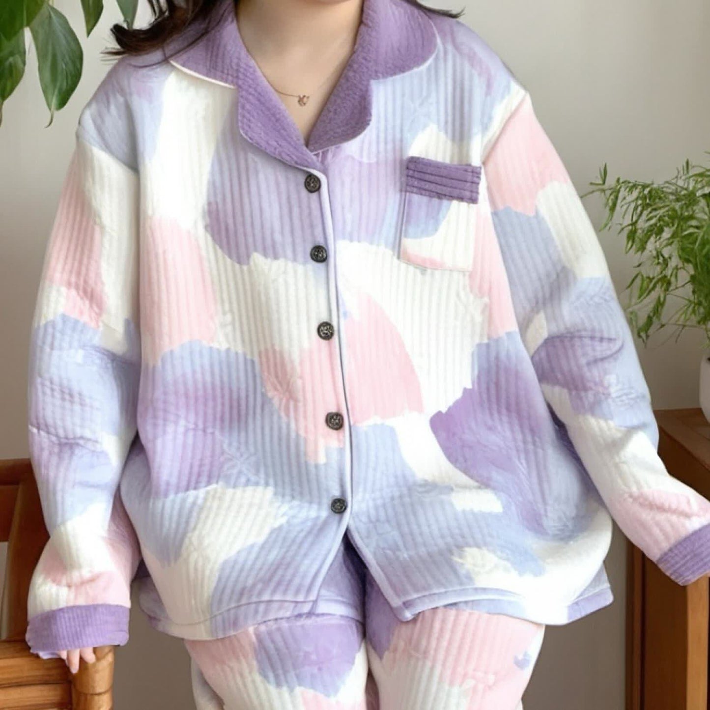 Plus Size Warm Comfy Nightwear Set - image 7