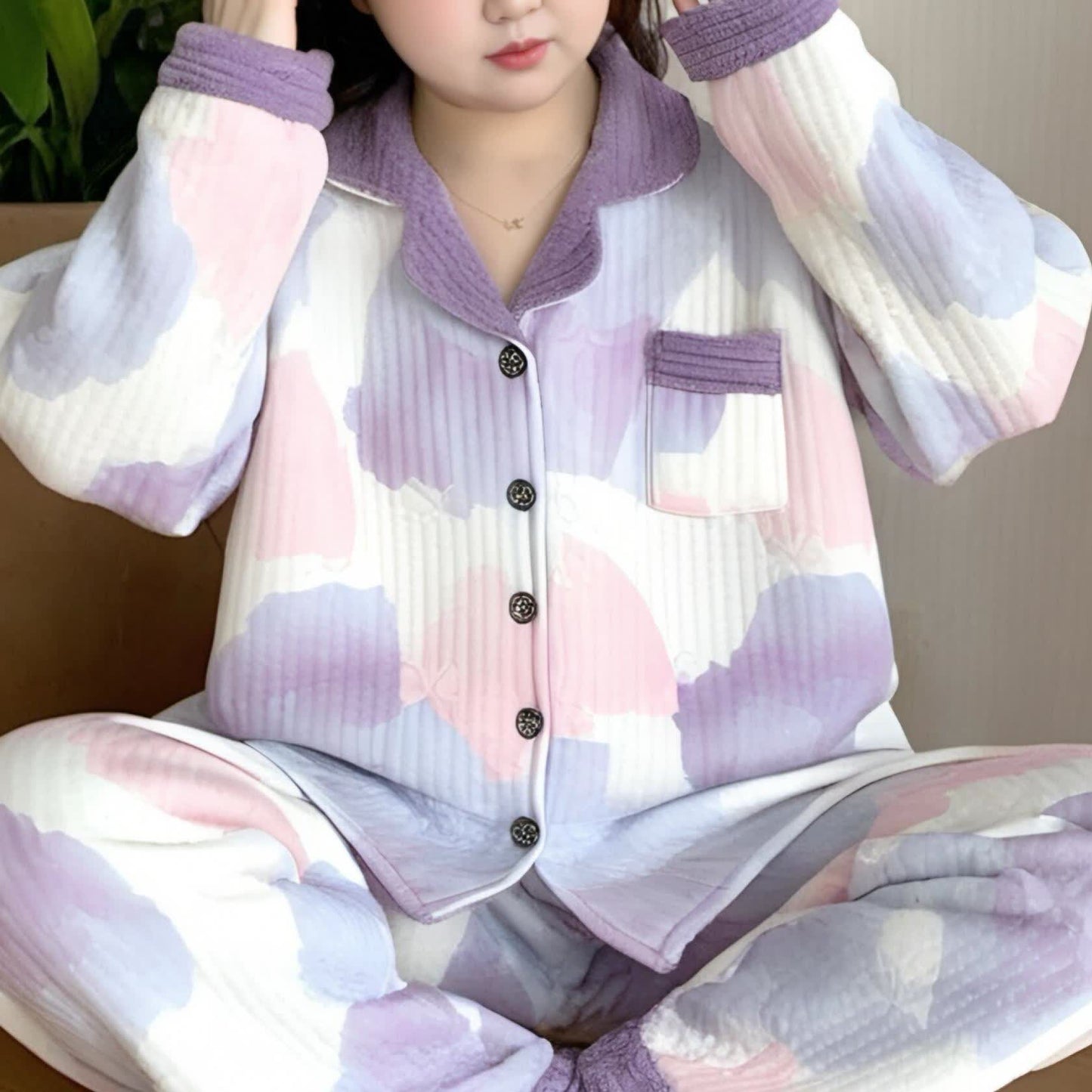 Plus Size Warm Comfy Nightwear Set - image 4