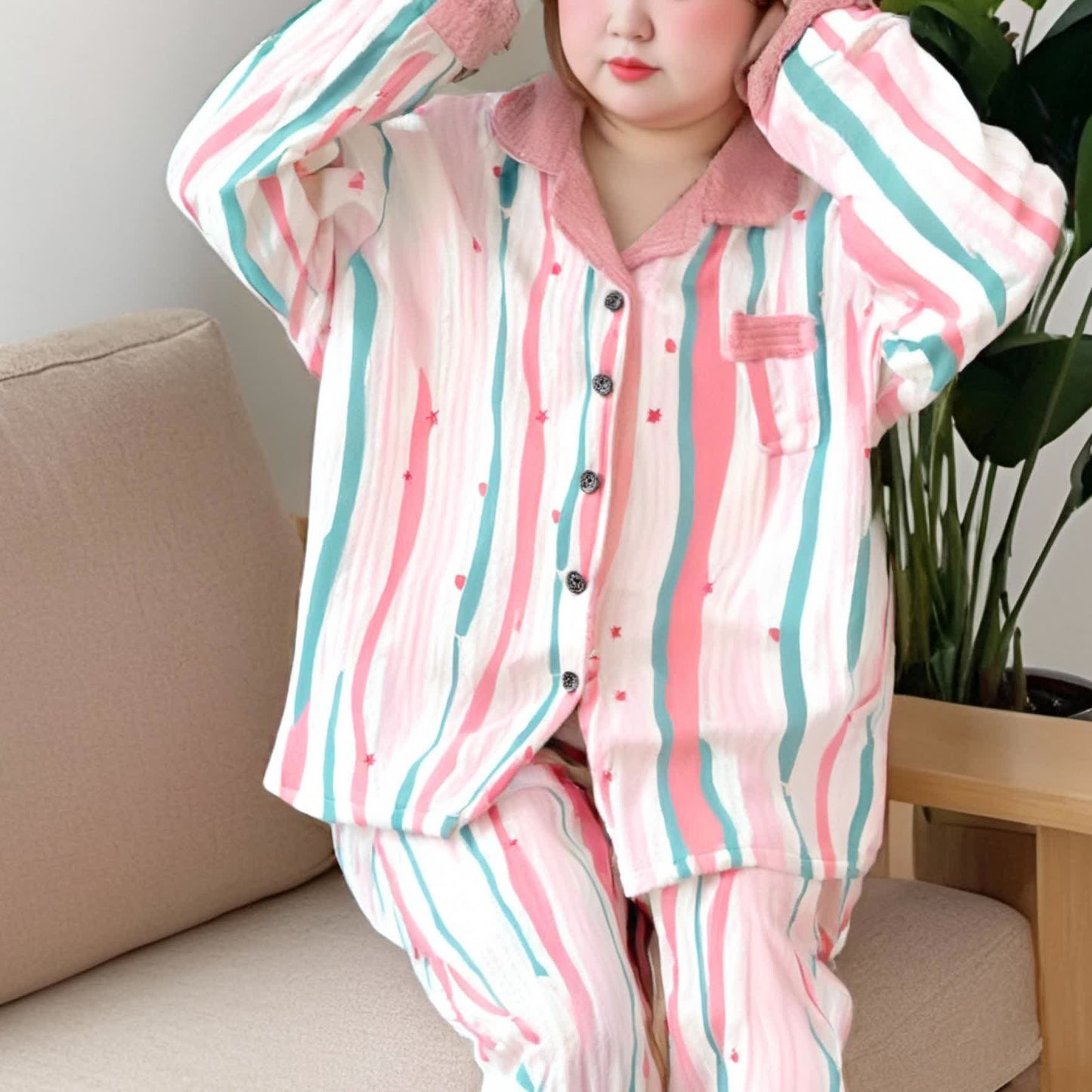 Girly Plus Size Soft Comfy Nightwear Set - image 4
