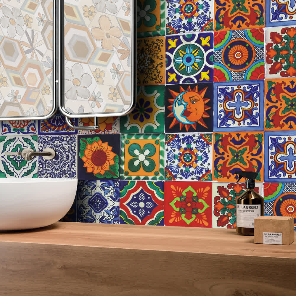 Talavera Bohemian Waterpoof Wall Sticker (24PCS) - image 1