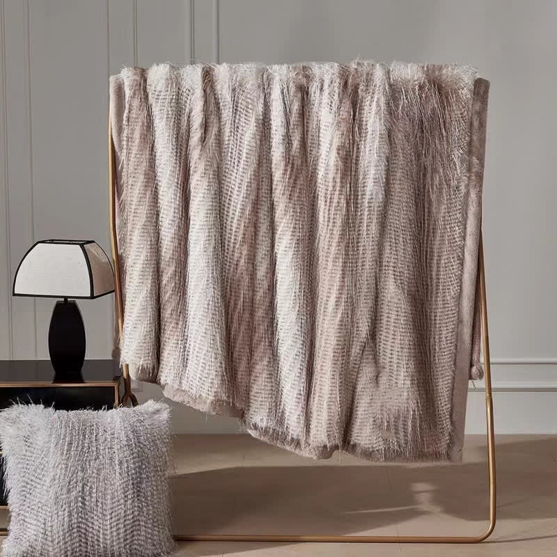 Gradient Luxurious Ostrich Feather Throw Blanket - image 8