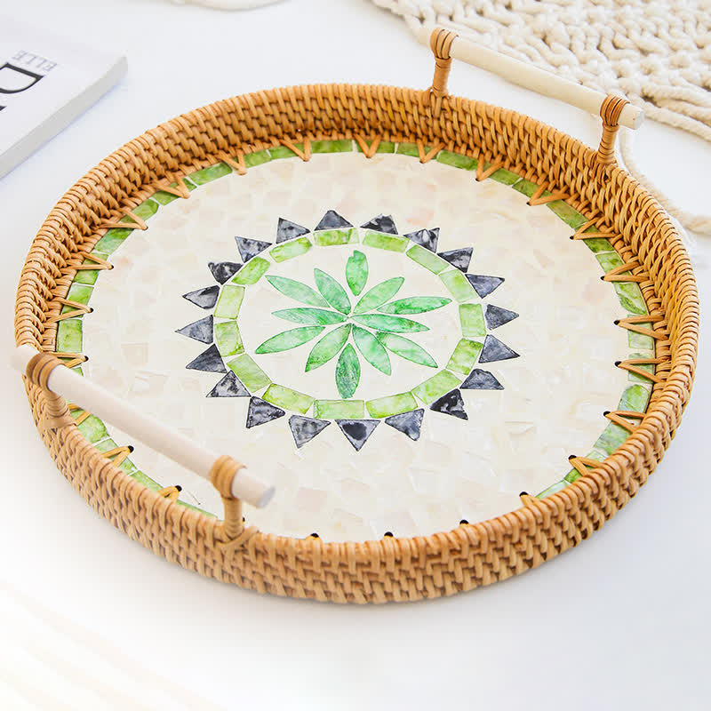 Rattan Woven Tray Snack Storage Basket - A - L: 10.83"W x 2.36" L x 1.18"H - image 5