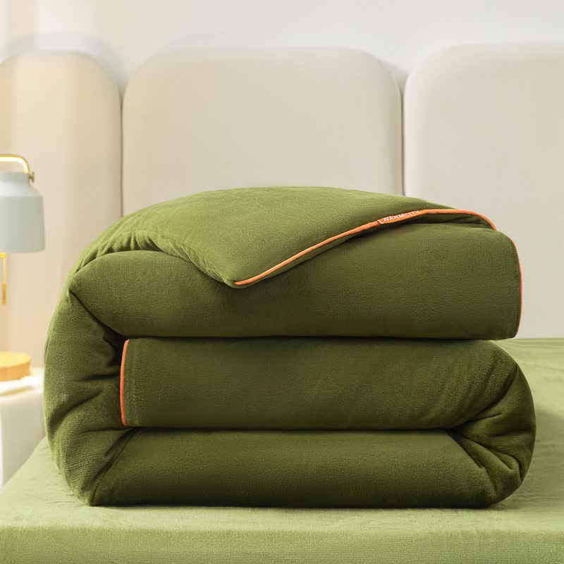 Solid Color Warm Duvet Cover Comforter Set - image 2