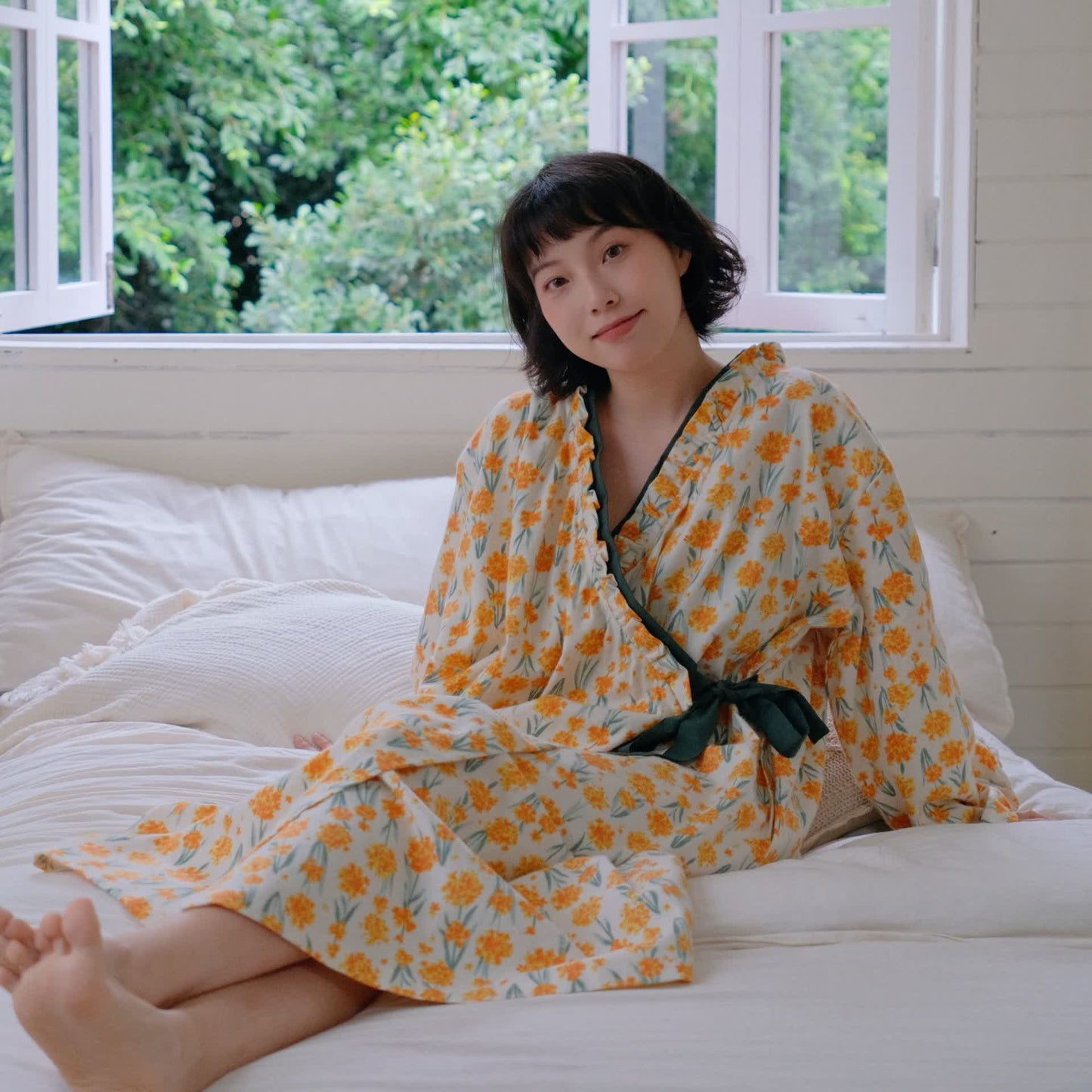 Brushed Pure Cotton Floral Nightgown