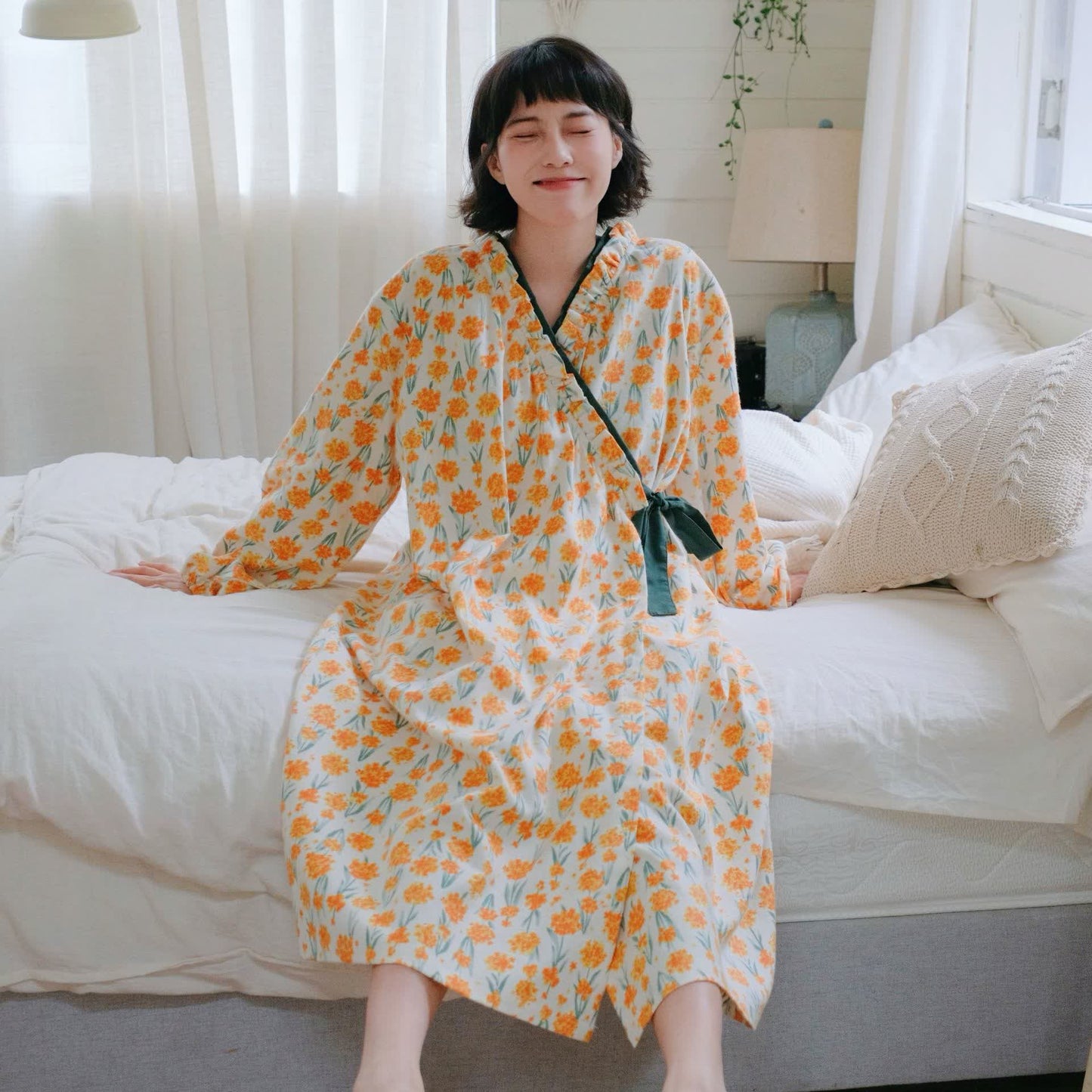 Brushed Pure Cotton Floral Nightgown